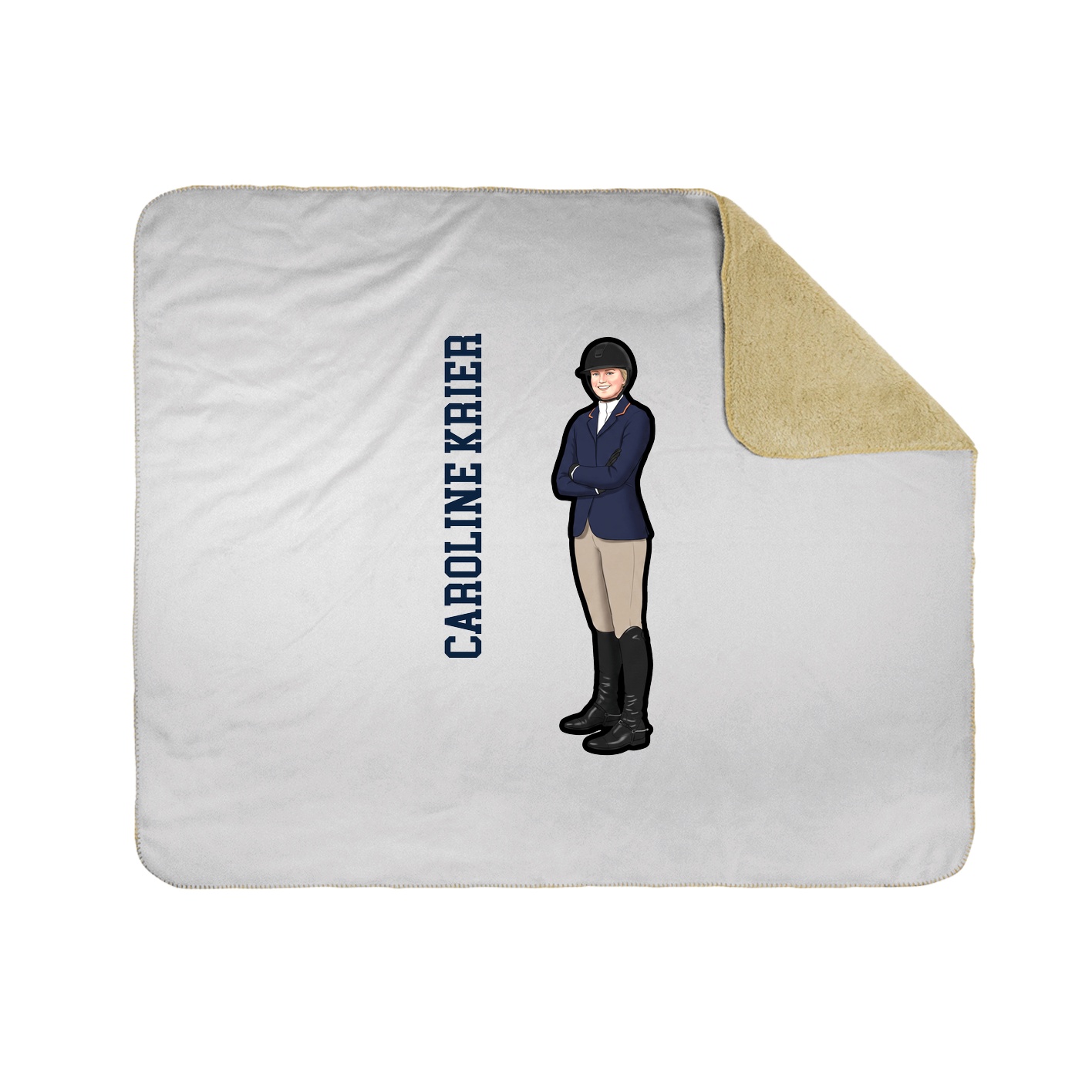 Throw Blanket — Name Vertical in White