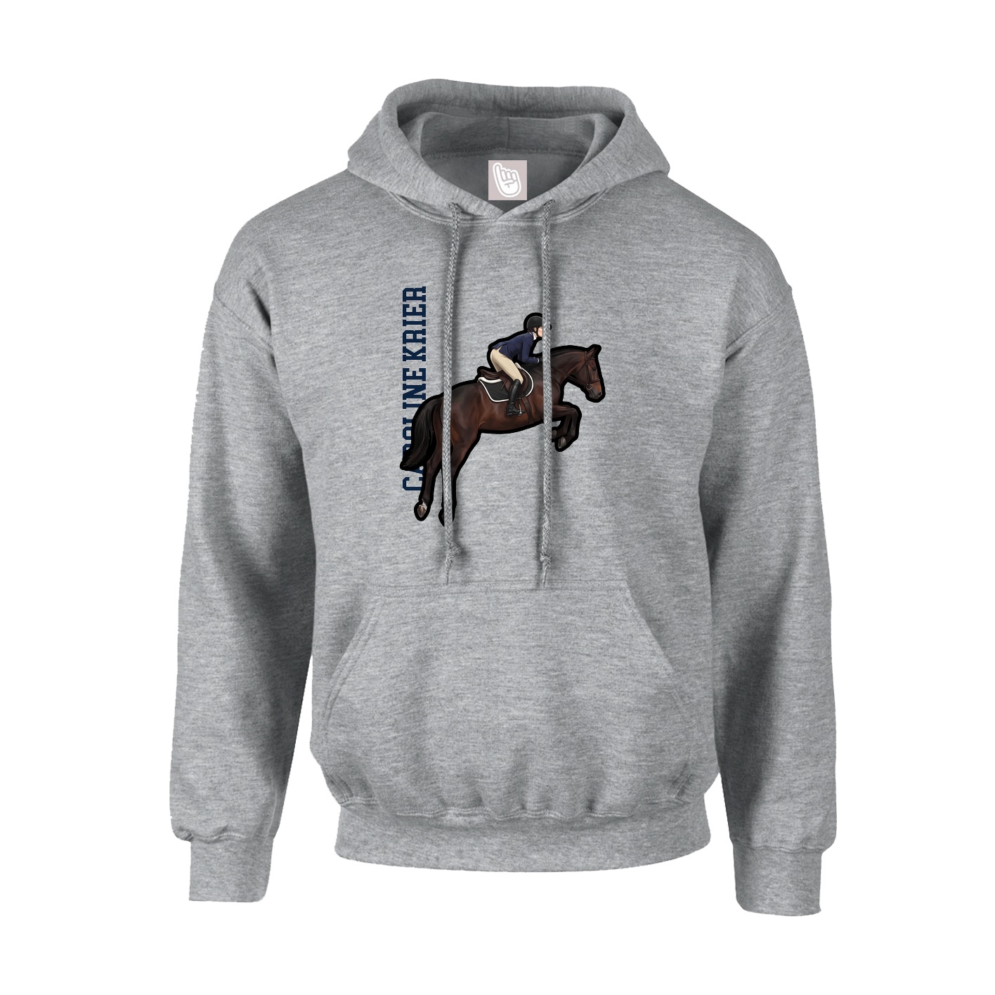 Hoodie — Name Vertical in Grey