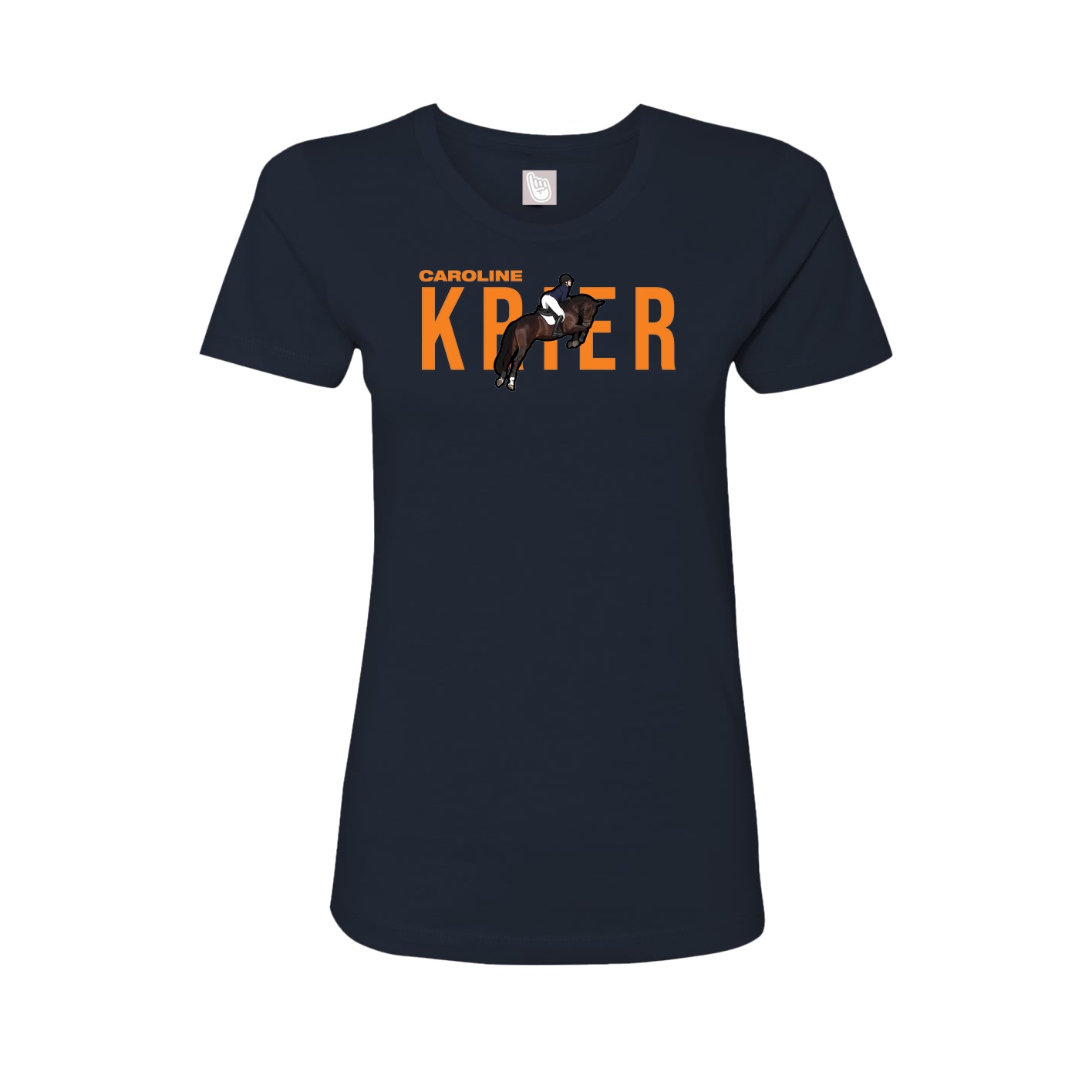 Fitted Women's Tee — Player Name in Navy