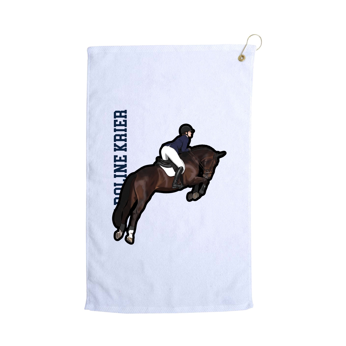 Golf Towel — Name Vertical in White
