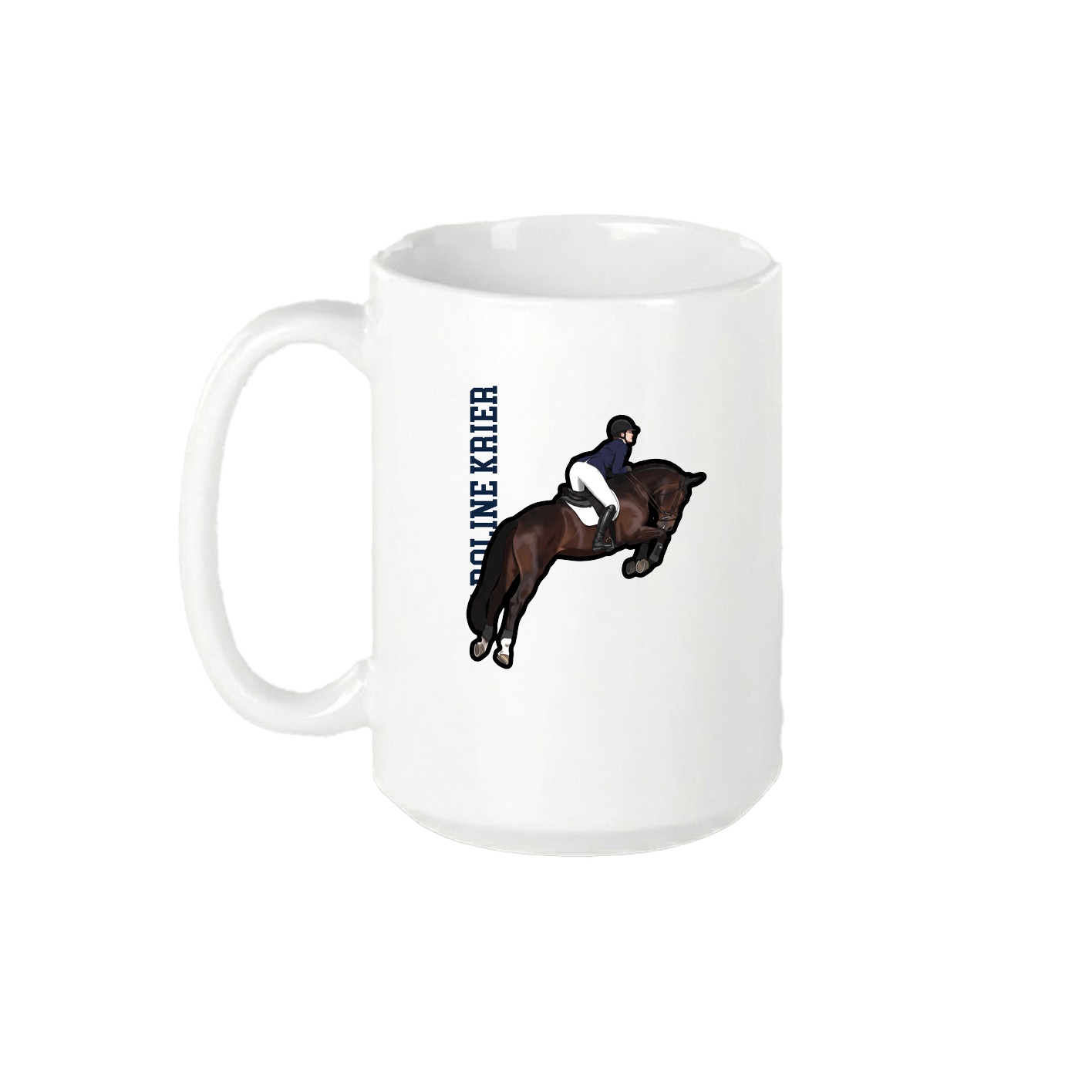 15oz Coffee Mug — Name Vertical in White