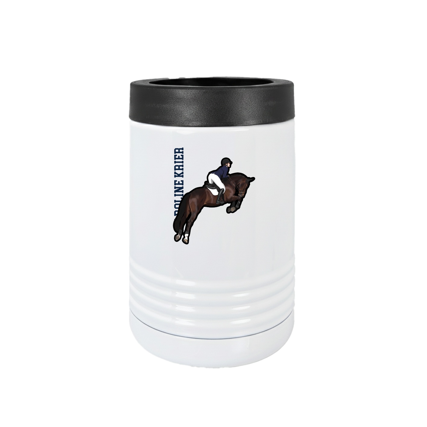 Beverage Holder — Name Vertical in White