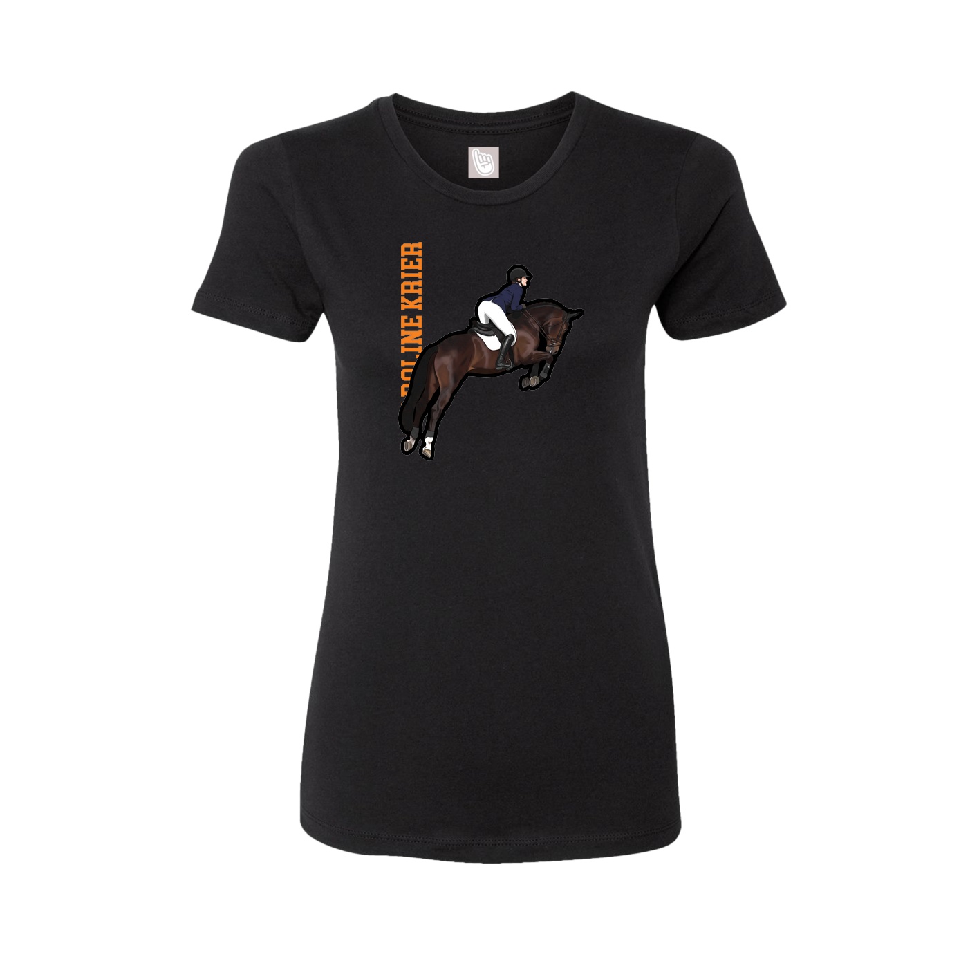 Fitted Women's Tee — Name Vertical in Black