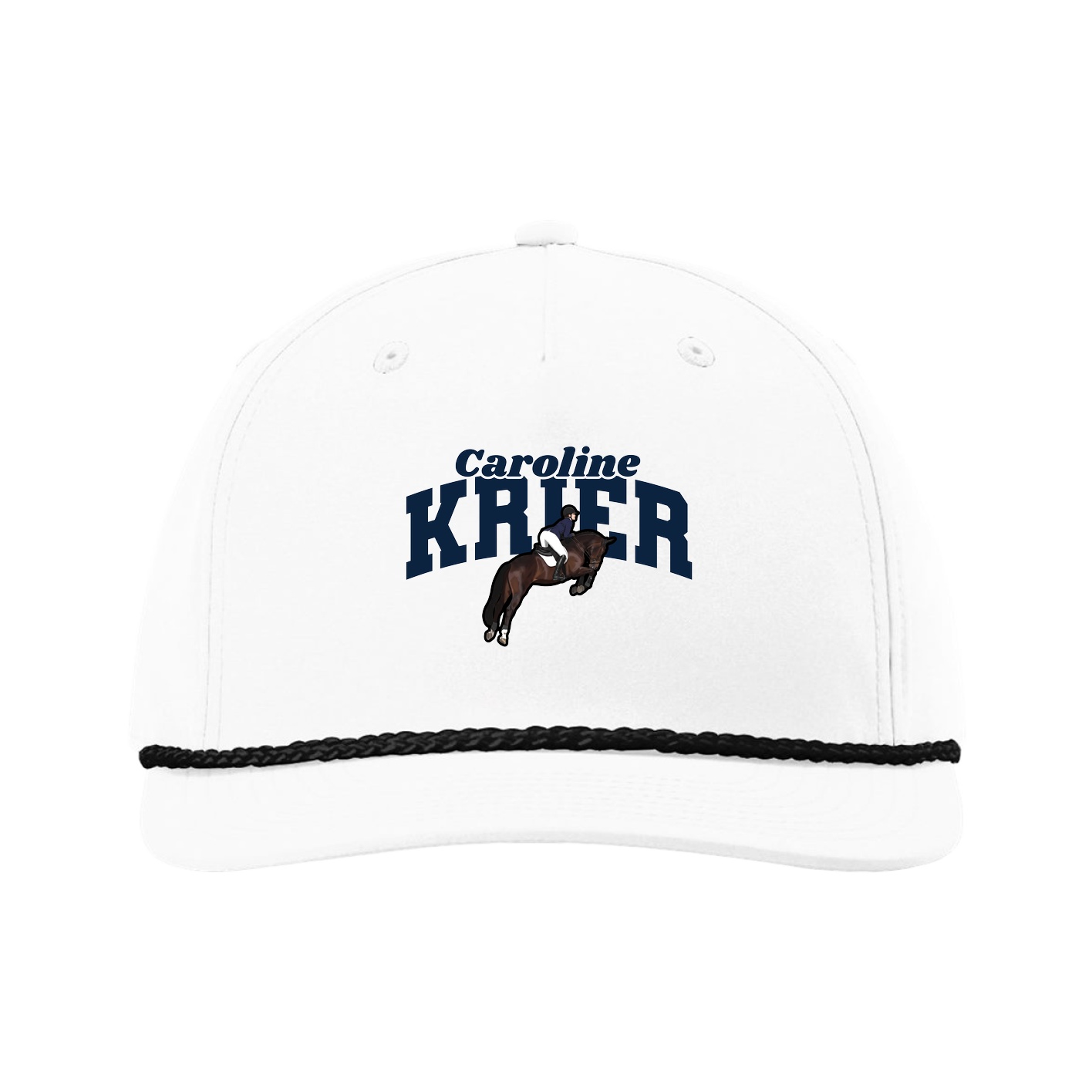Five-Panel Classic Rope Cap — Signature Arch in White