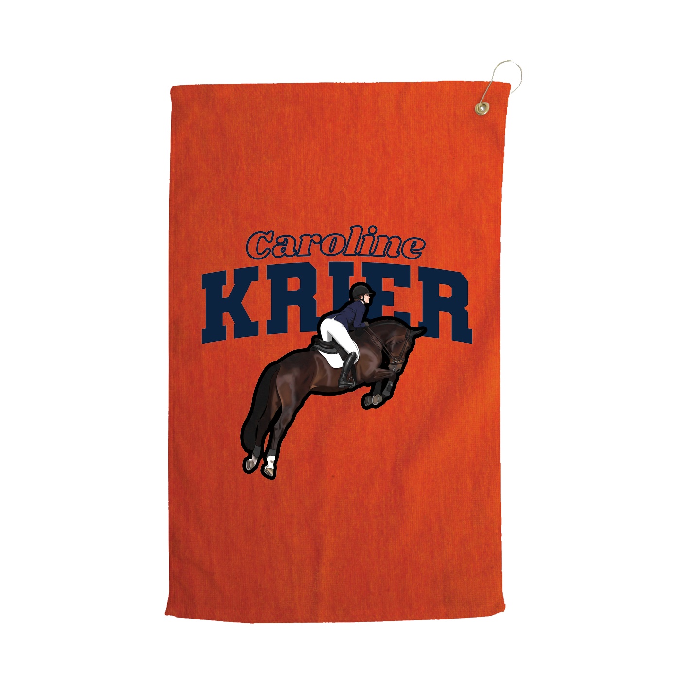 Golf Towel — Name Arch in Orange