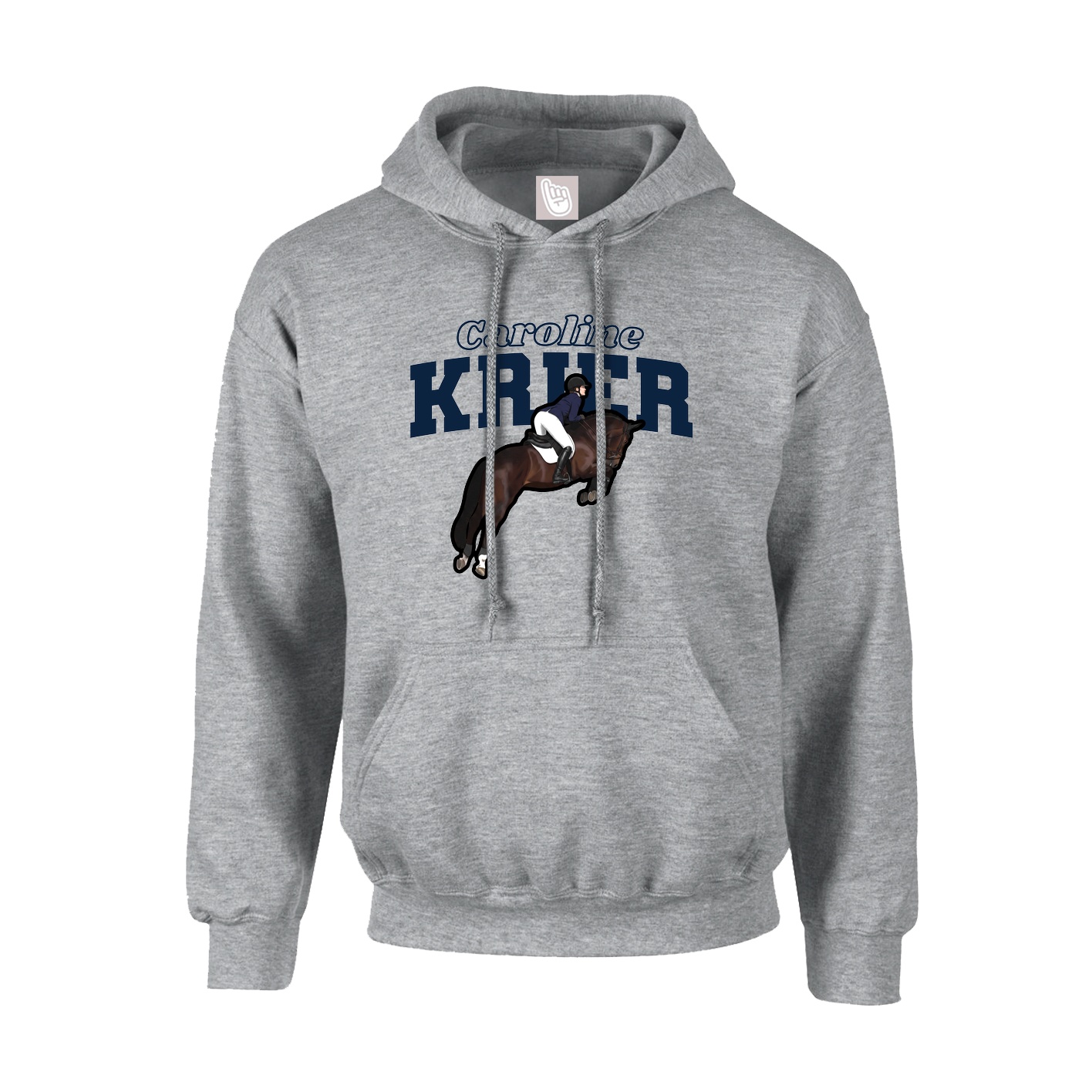 Youth Hoodie — Name Arch in Grey