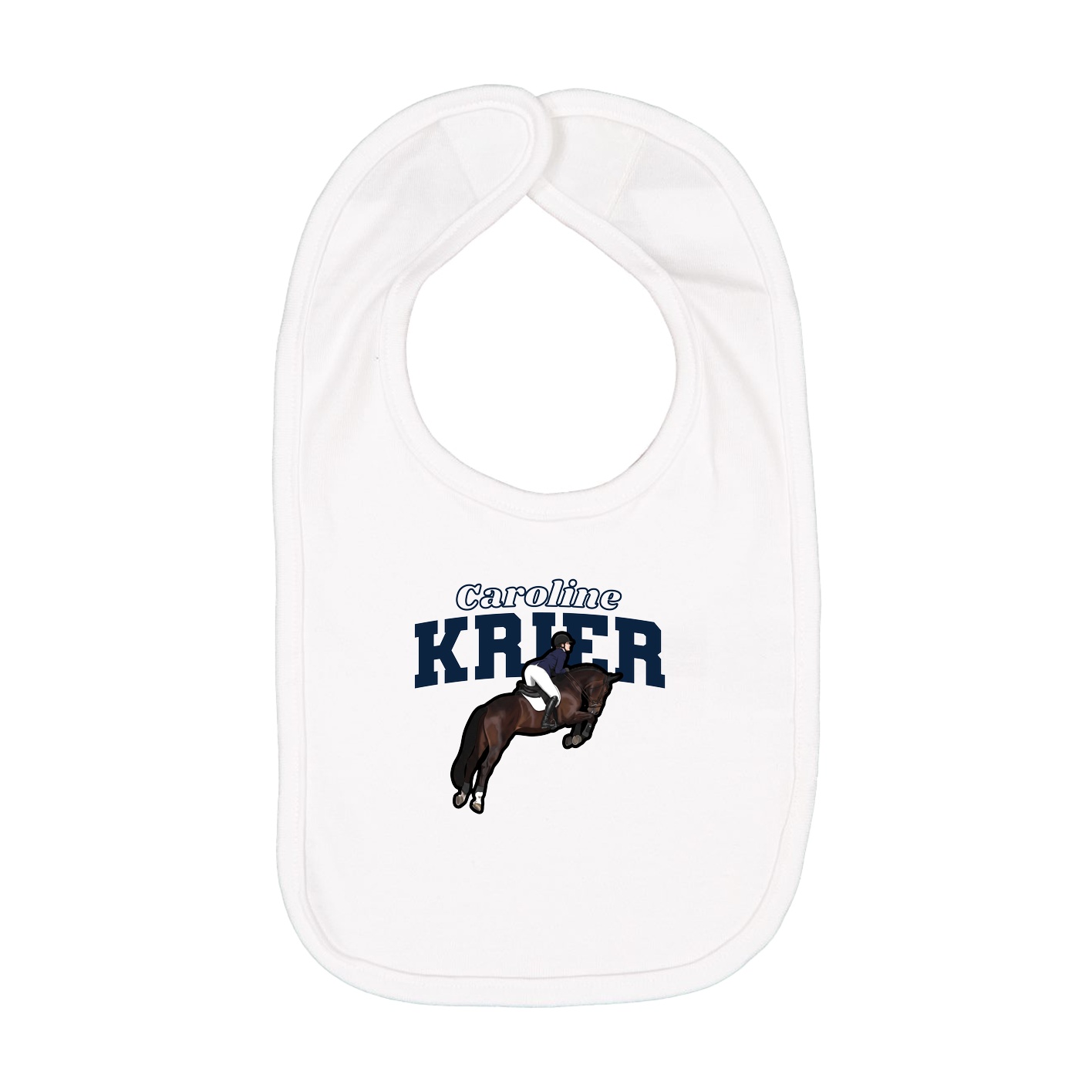 Infant Bib — Name Arch in White