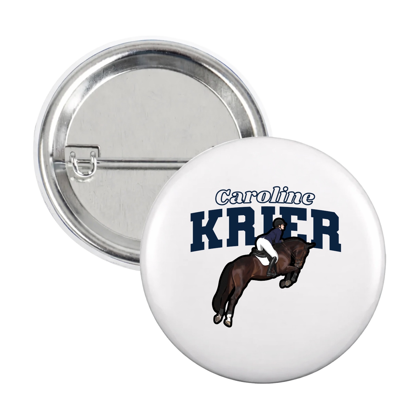 Game Day Button — Name Arch in White