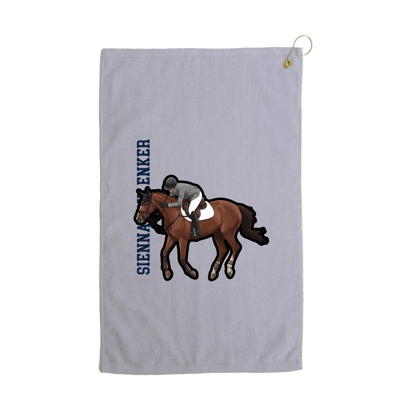 Golf Towel — Name Vertical in Grey
