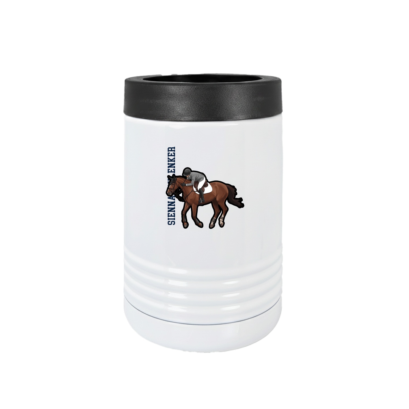 Beverage Holder — Name Vertical in White