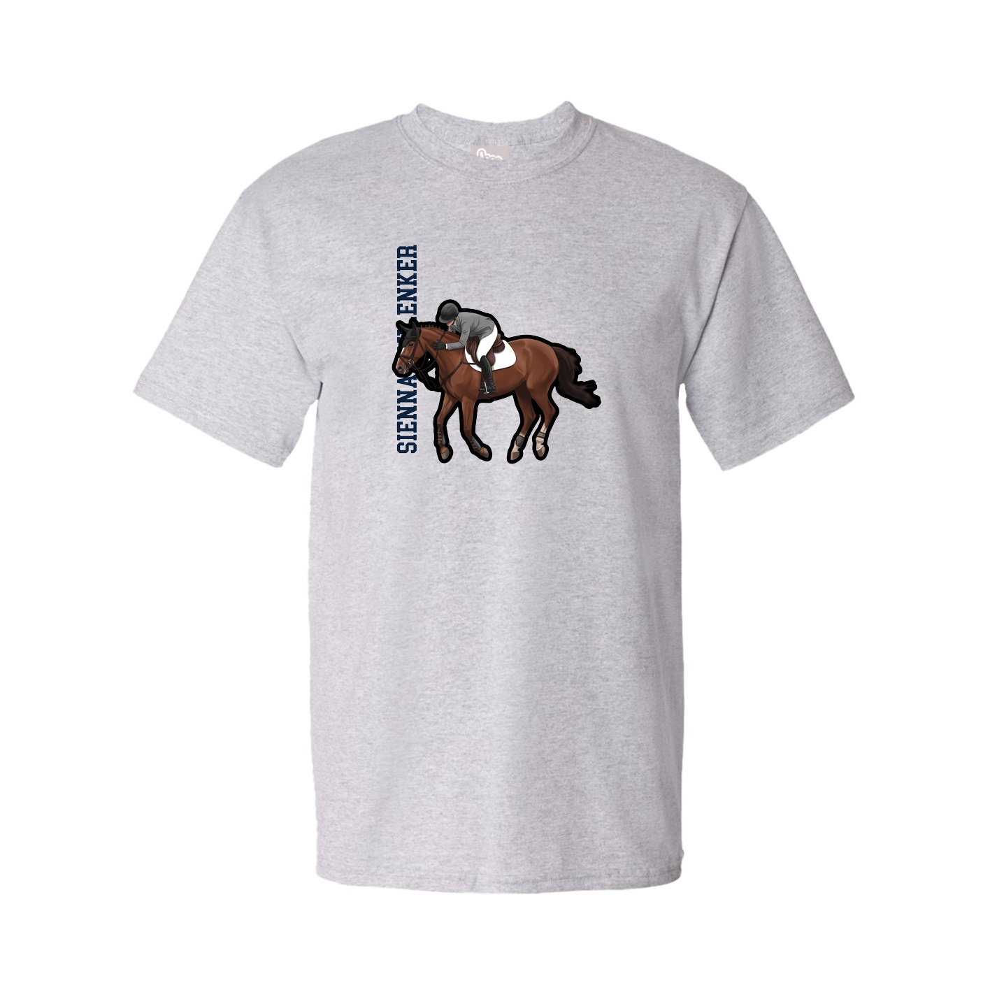 Youth Tee — Name Vertical in Grey