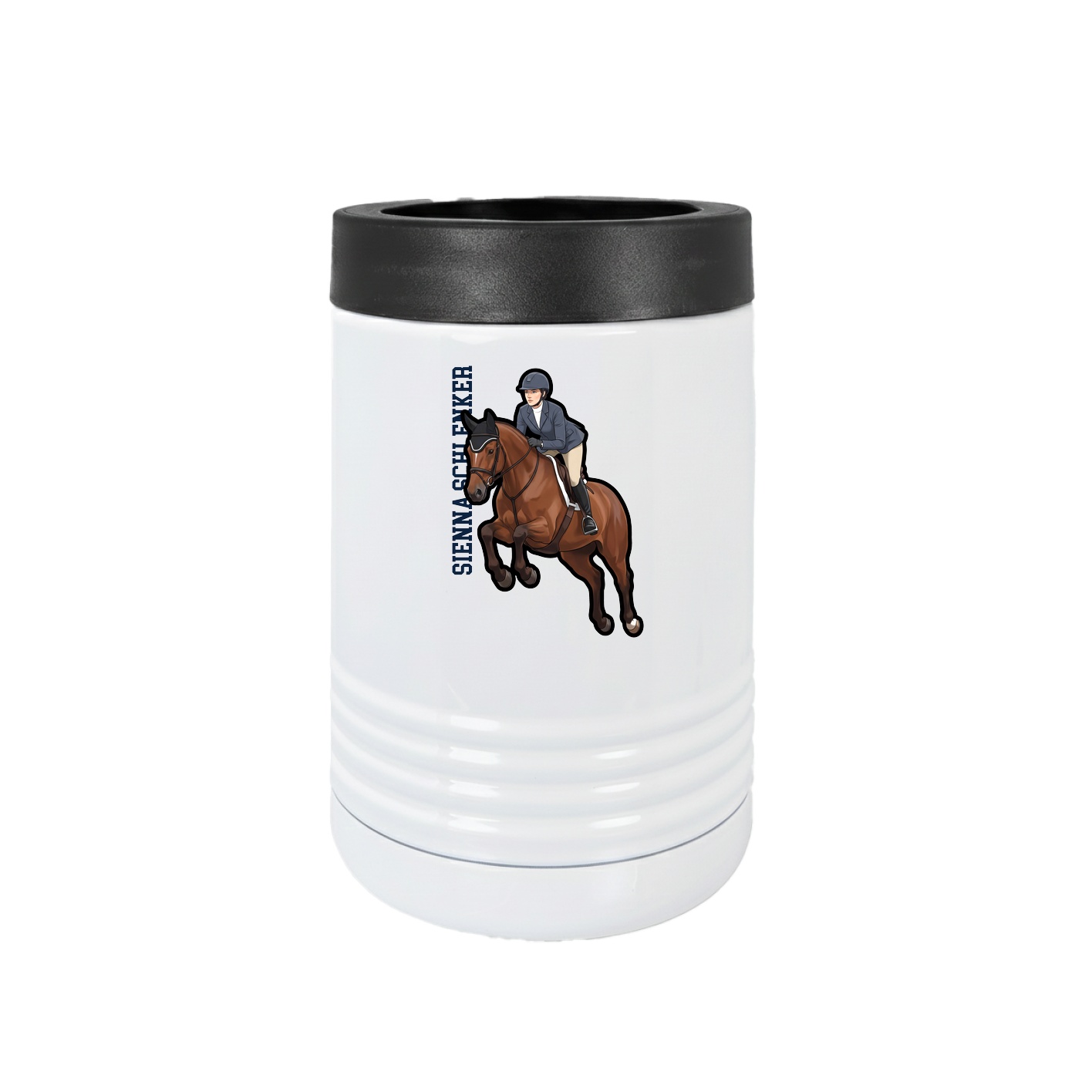 Beverage Holder — Name Vertical in White