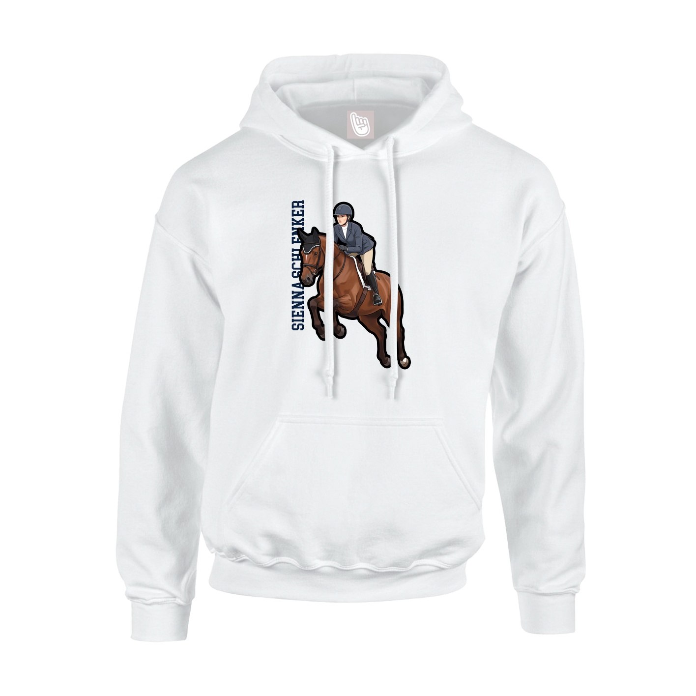 Youth Hoodie — Name Vertical in White
