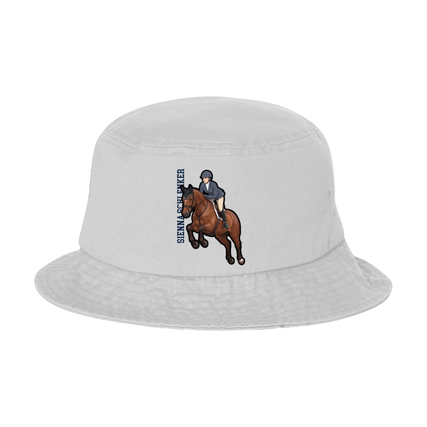 Bucket Cap — Name Vertical in White