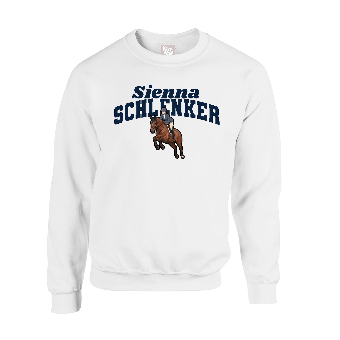 Fleece Crew — Signature Arch in White