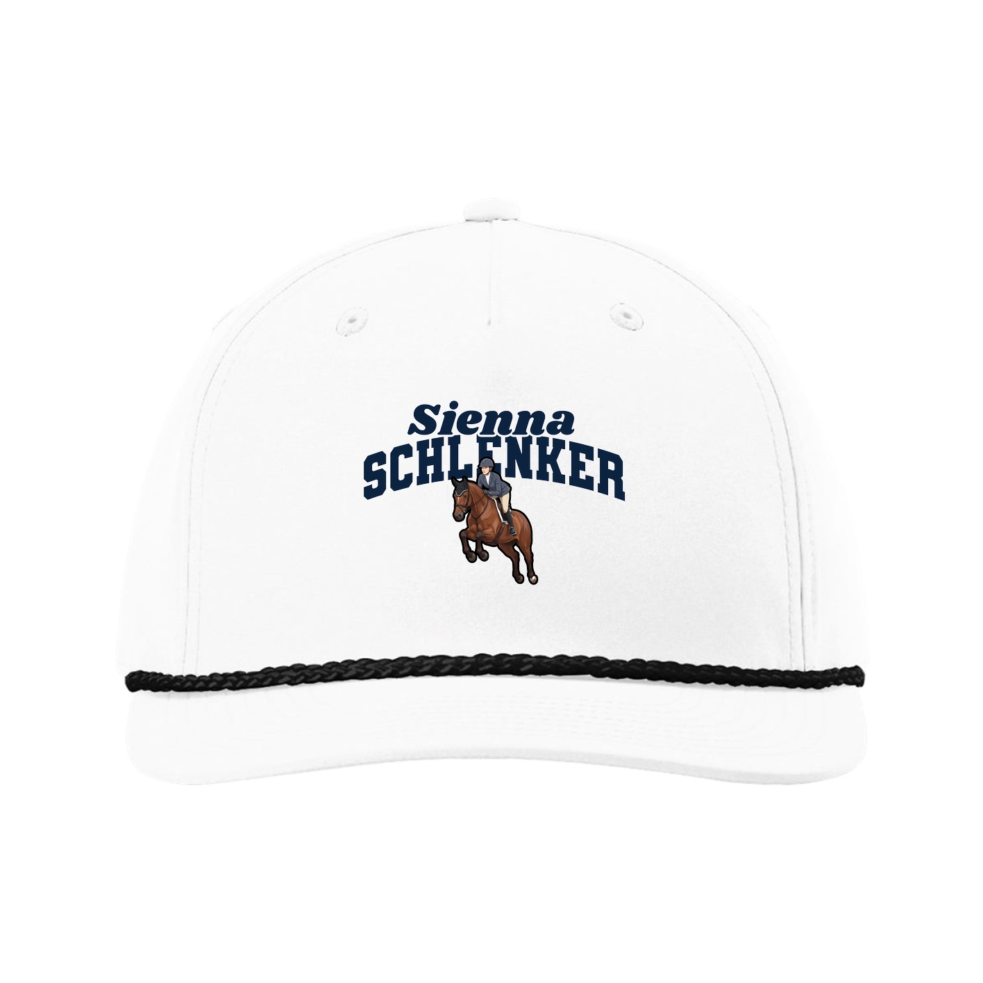 Five-Panel Classic Rope Cap — Signature Arch in White