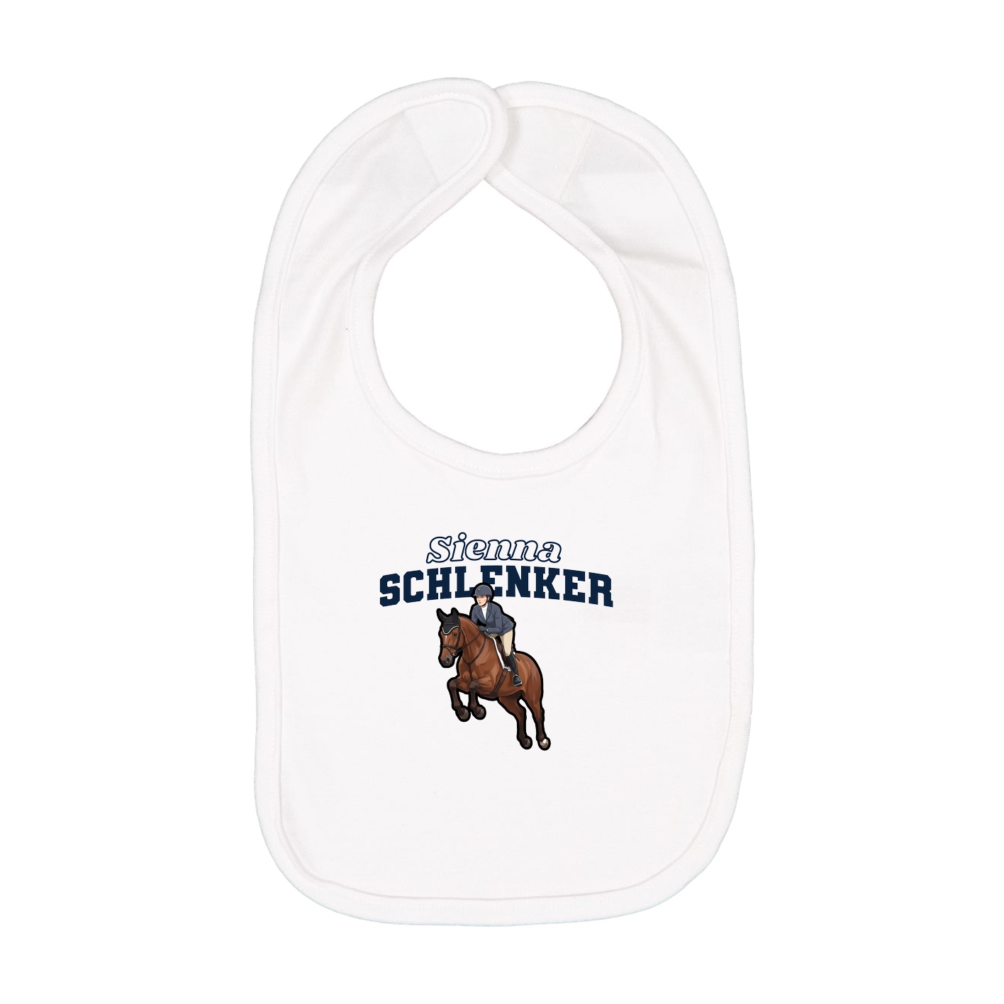 Infant Bib — Name Arch in White