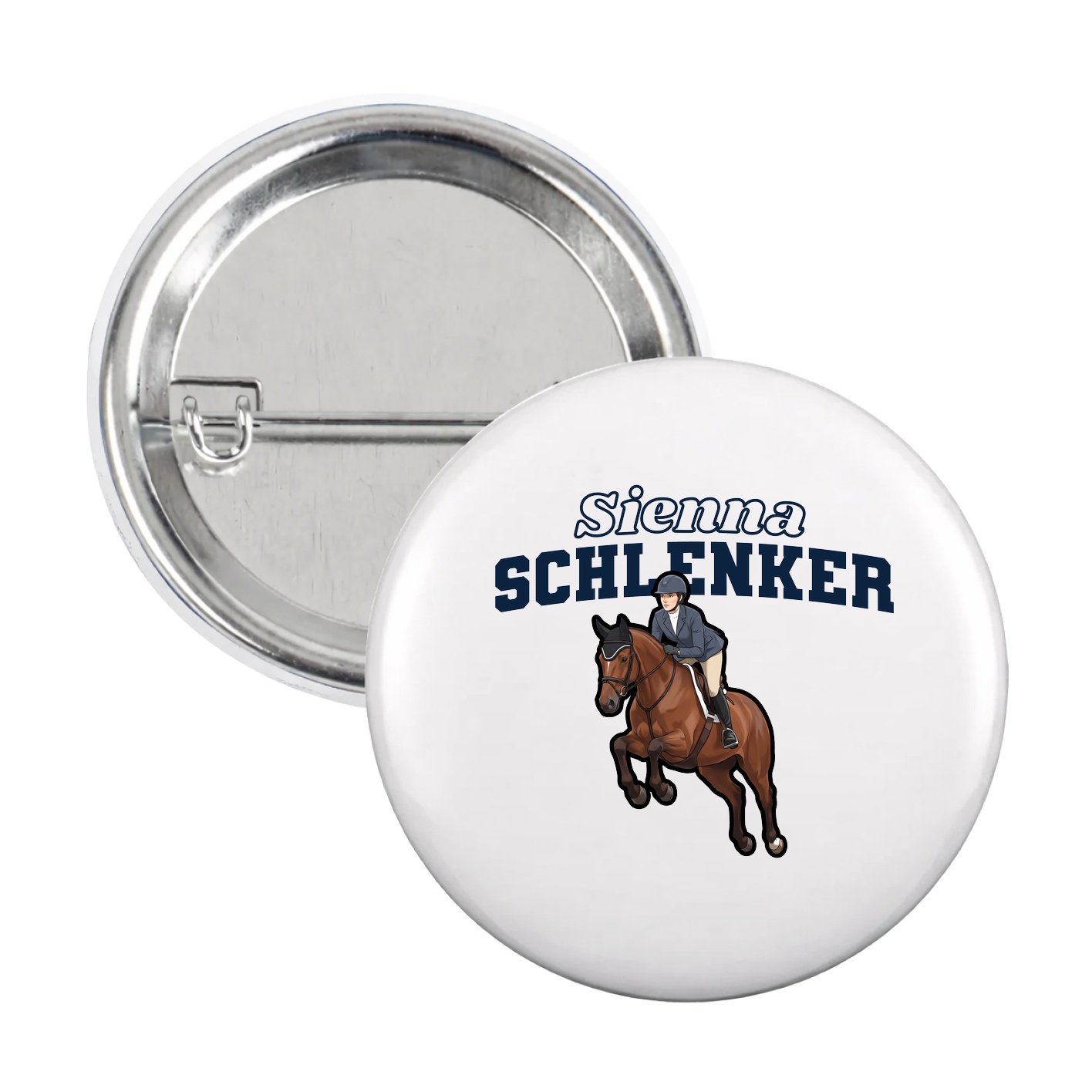 Game Day Button — Name Arch in White