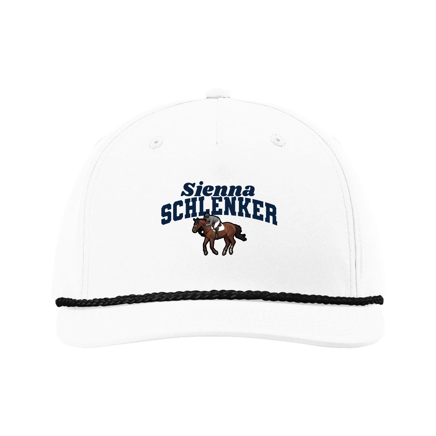 Five-Panel Classic Rope Cap — Signature Arch in White