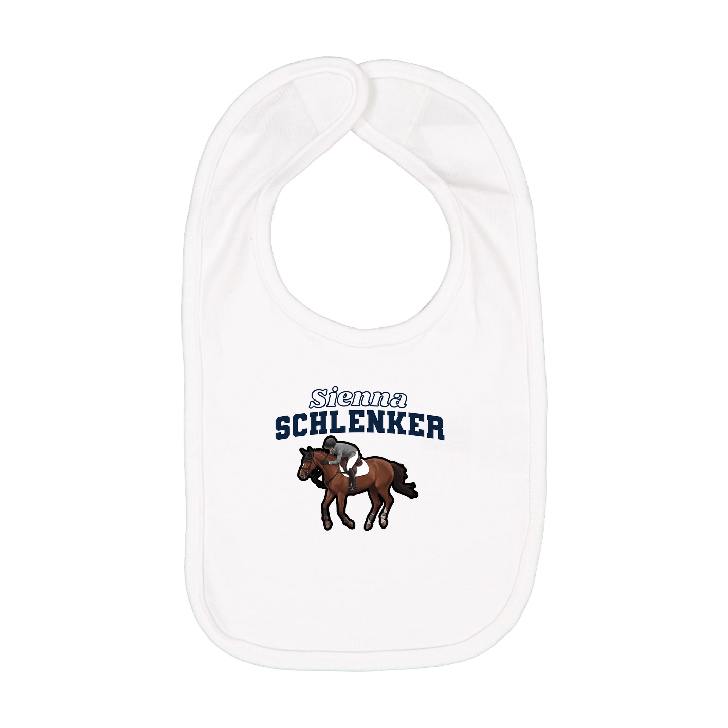Infant Bib — Name Arch in White