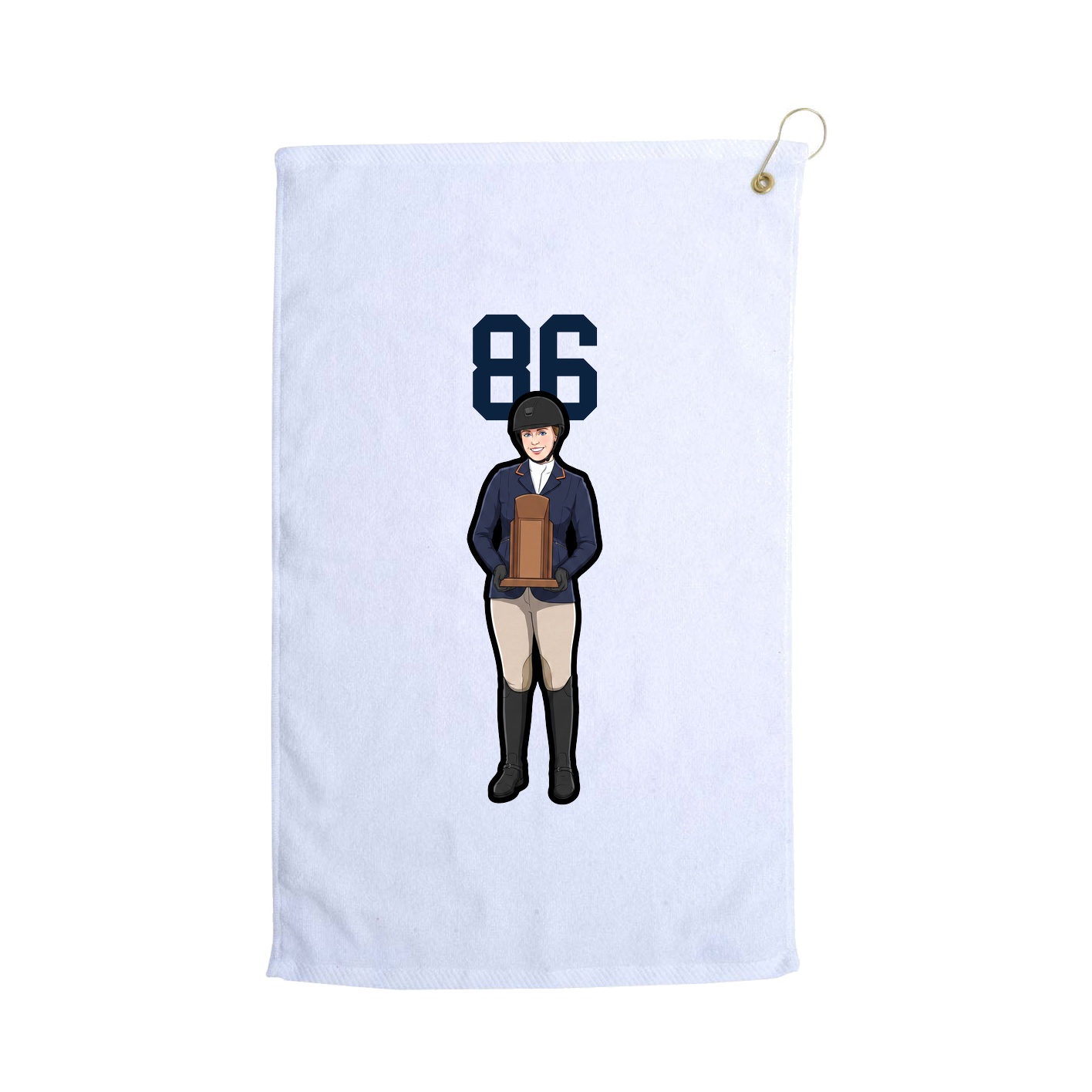Golf Towel — Number Top in White
