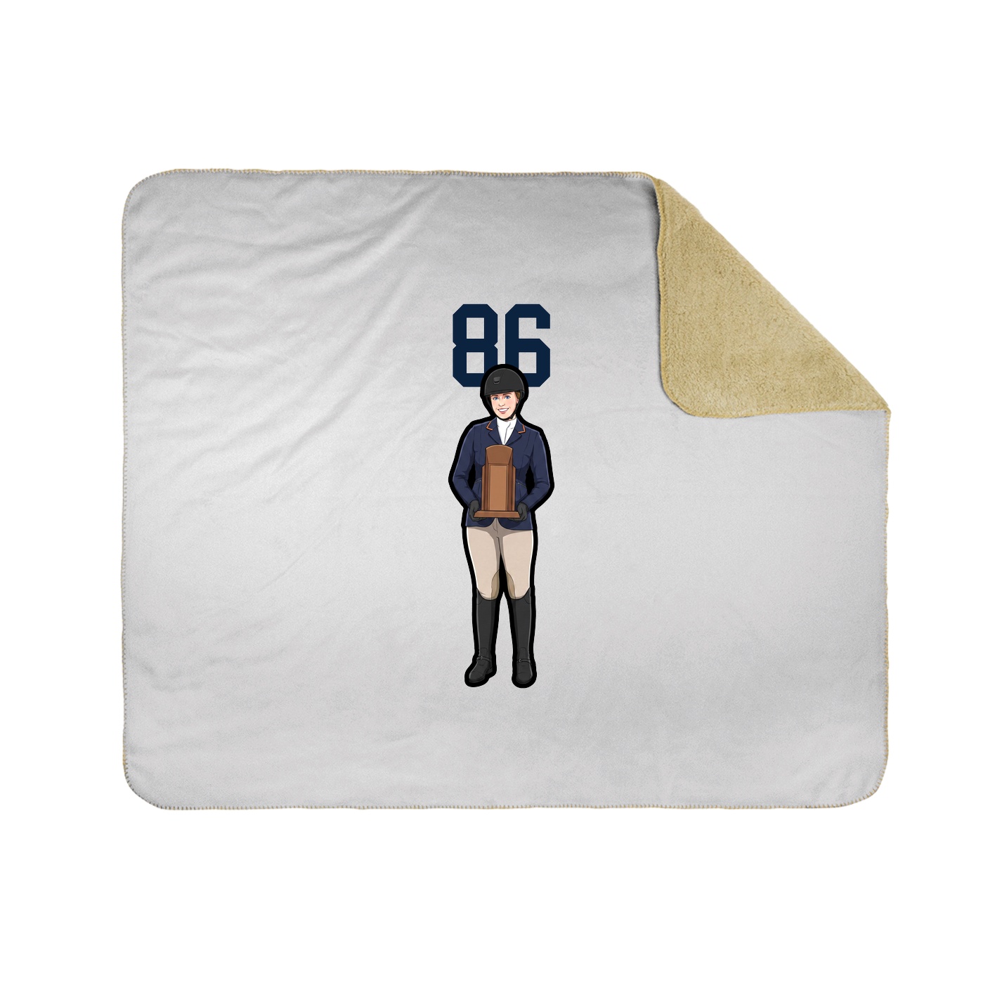 Throw Blanket — Number Top in White