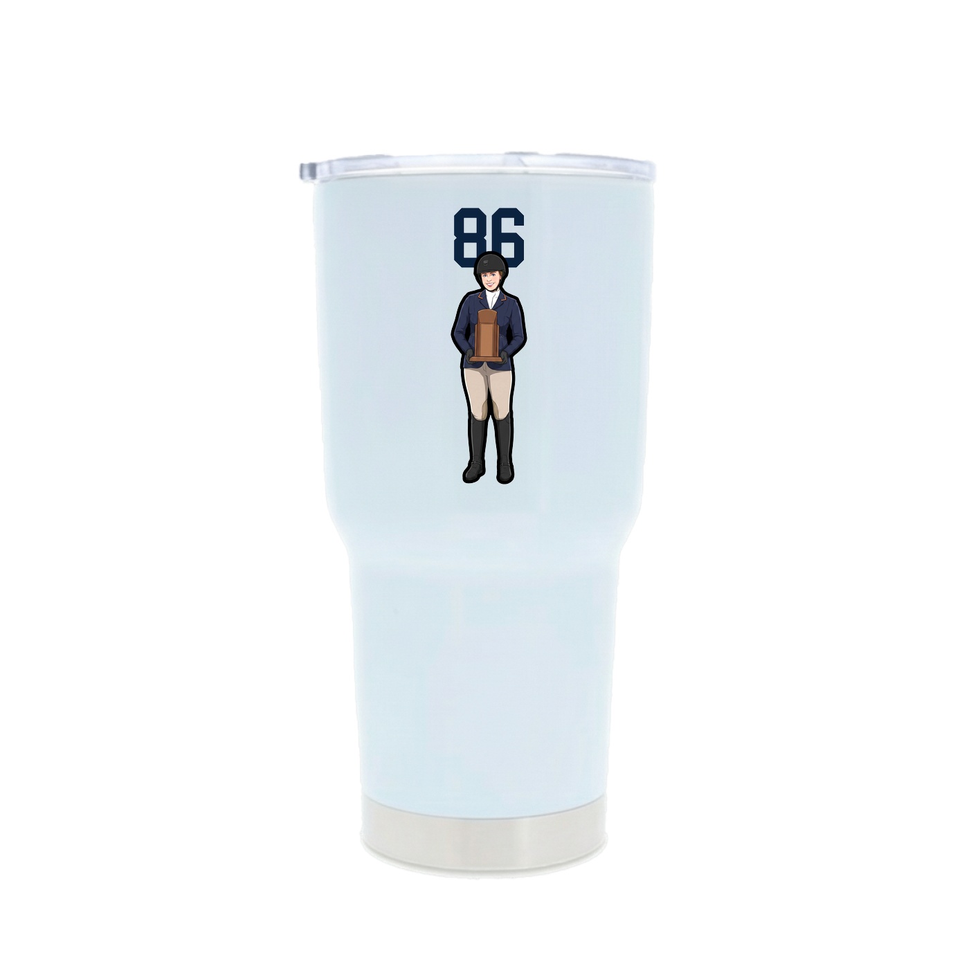 30oz Stainless Steel Tumbler — Number Top in White
