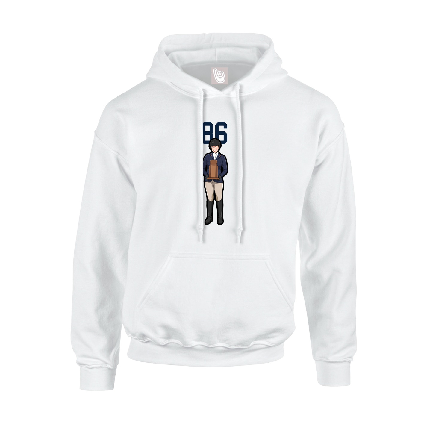 Youth Hoodie — Number Top in White