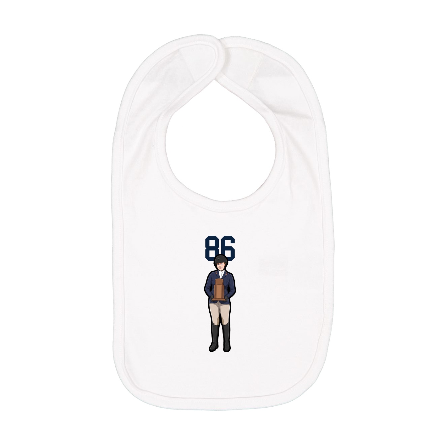 Infant Bib — Number Top in White