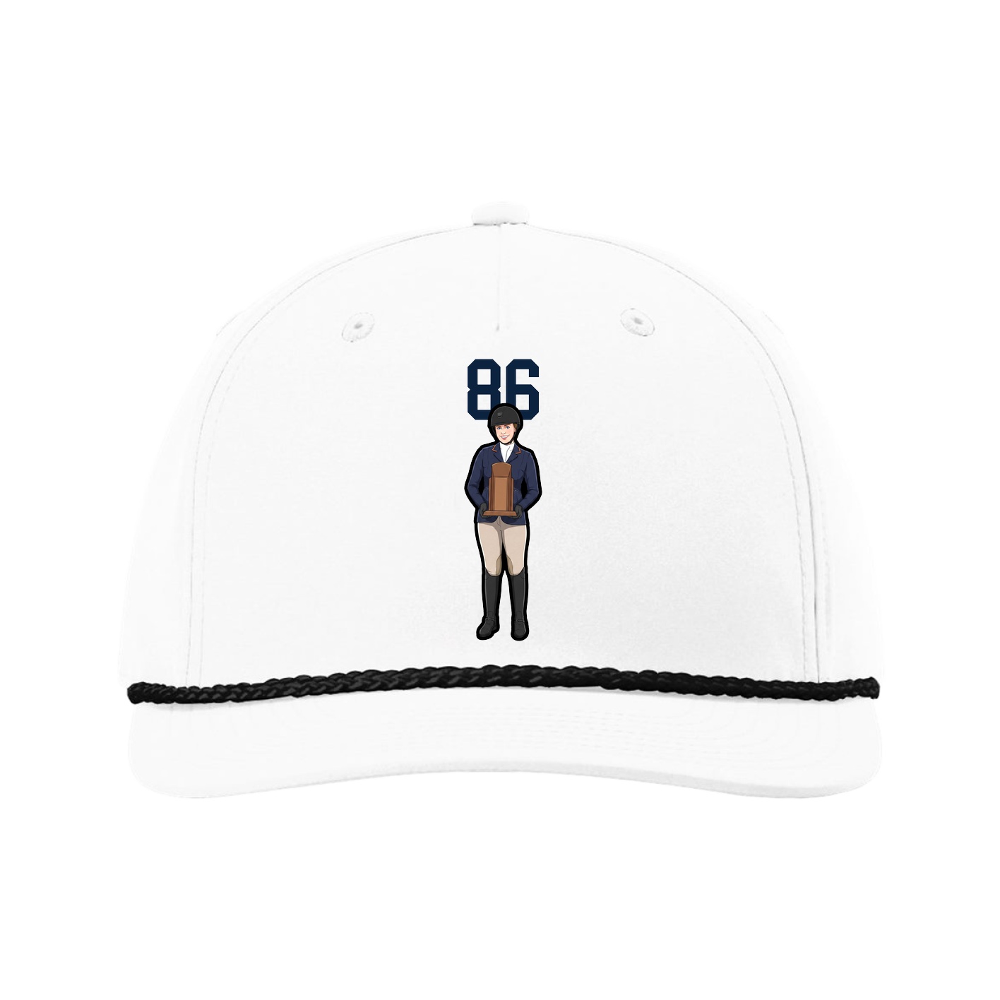 Five-Panel Classic Rope Cap — Number Top in White