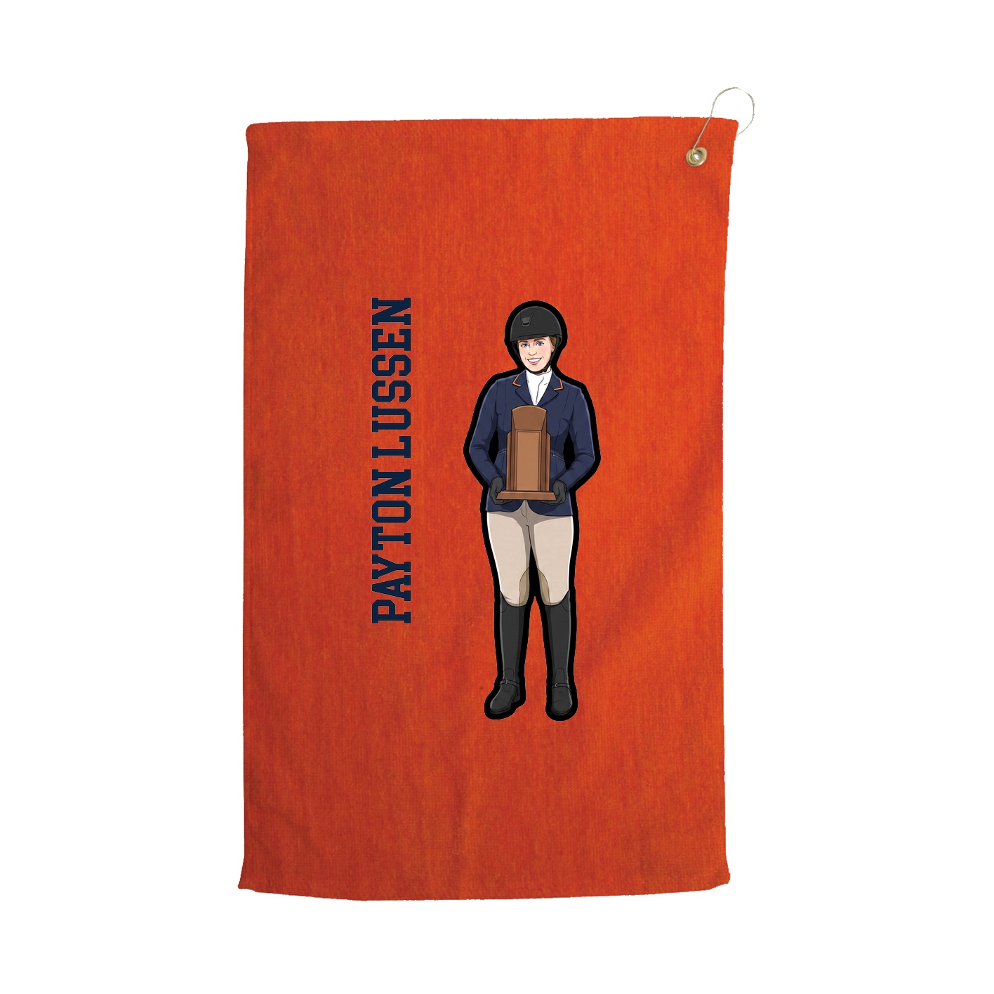 Golf Towel — Name Vertical in Orange