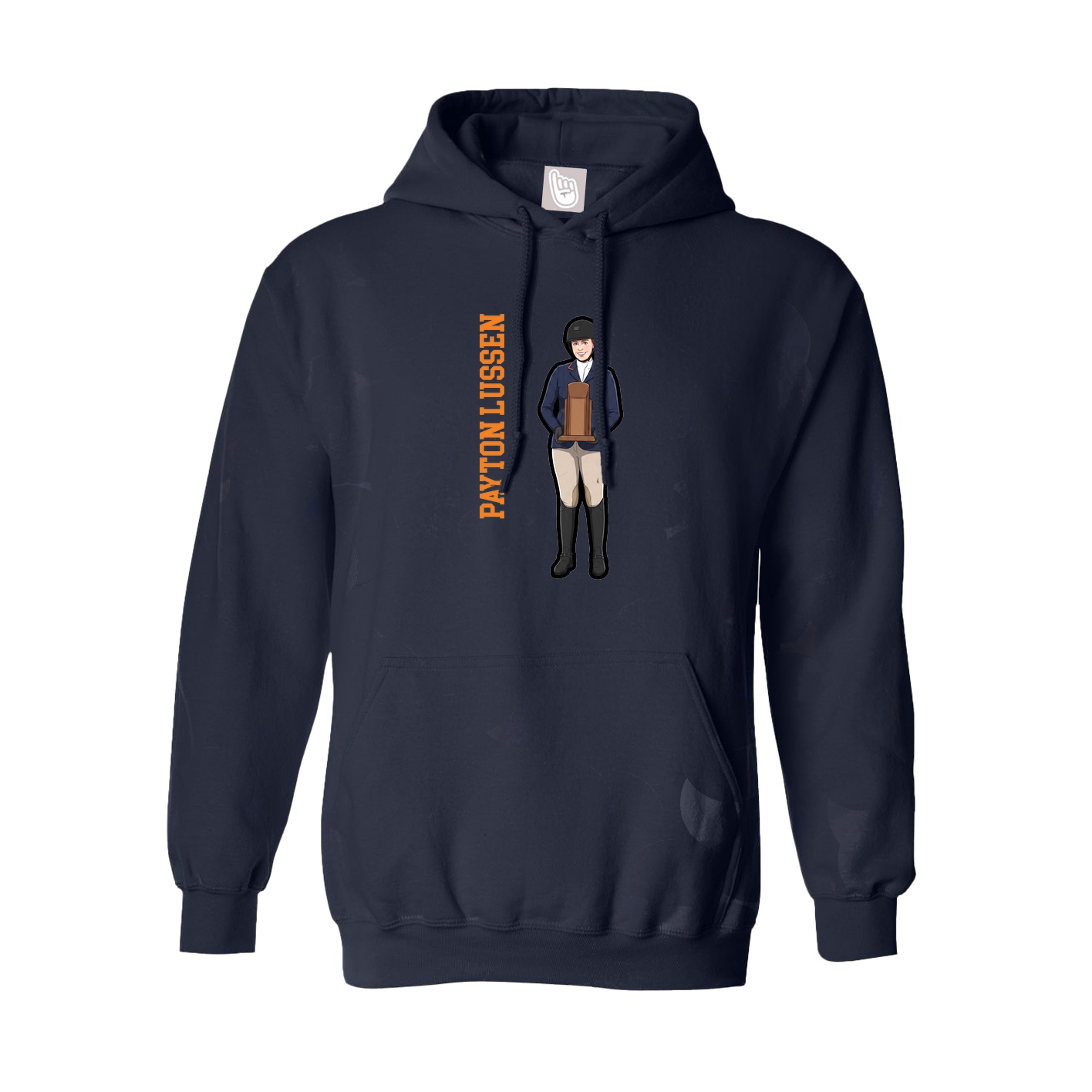 Youth Hoodie — Name Vertical in Navy