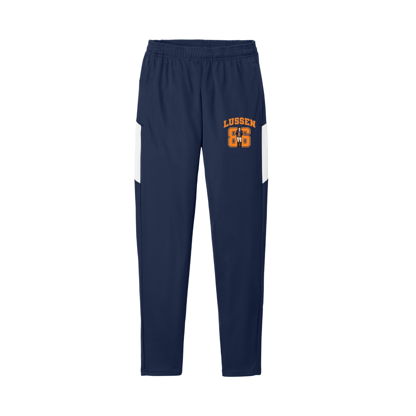 Team Travel Pant — Number in Navy/White