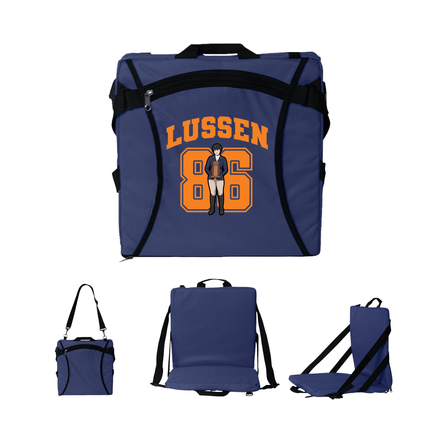 Folding Stadium Seat — Number in Navy