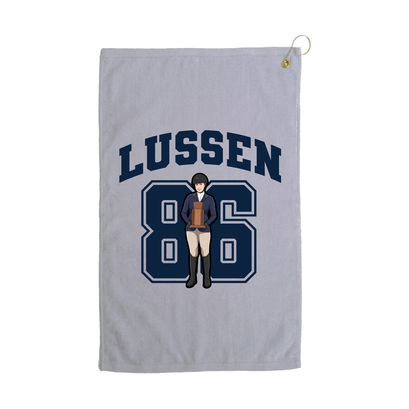 Golf Towel — Number in Grey