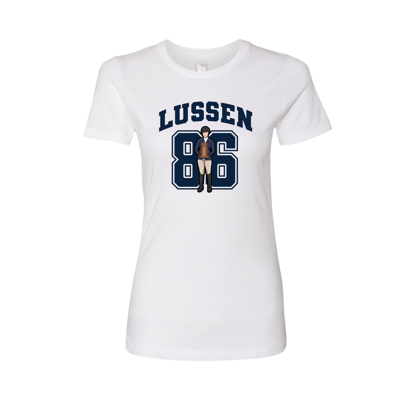 Fitted Women's Tee — Number in White