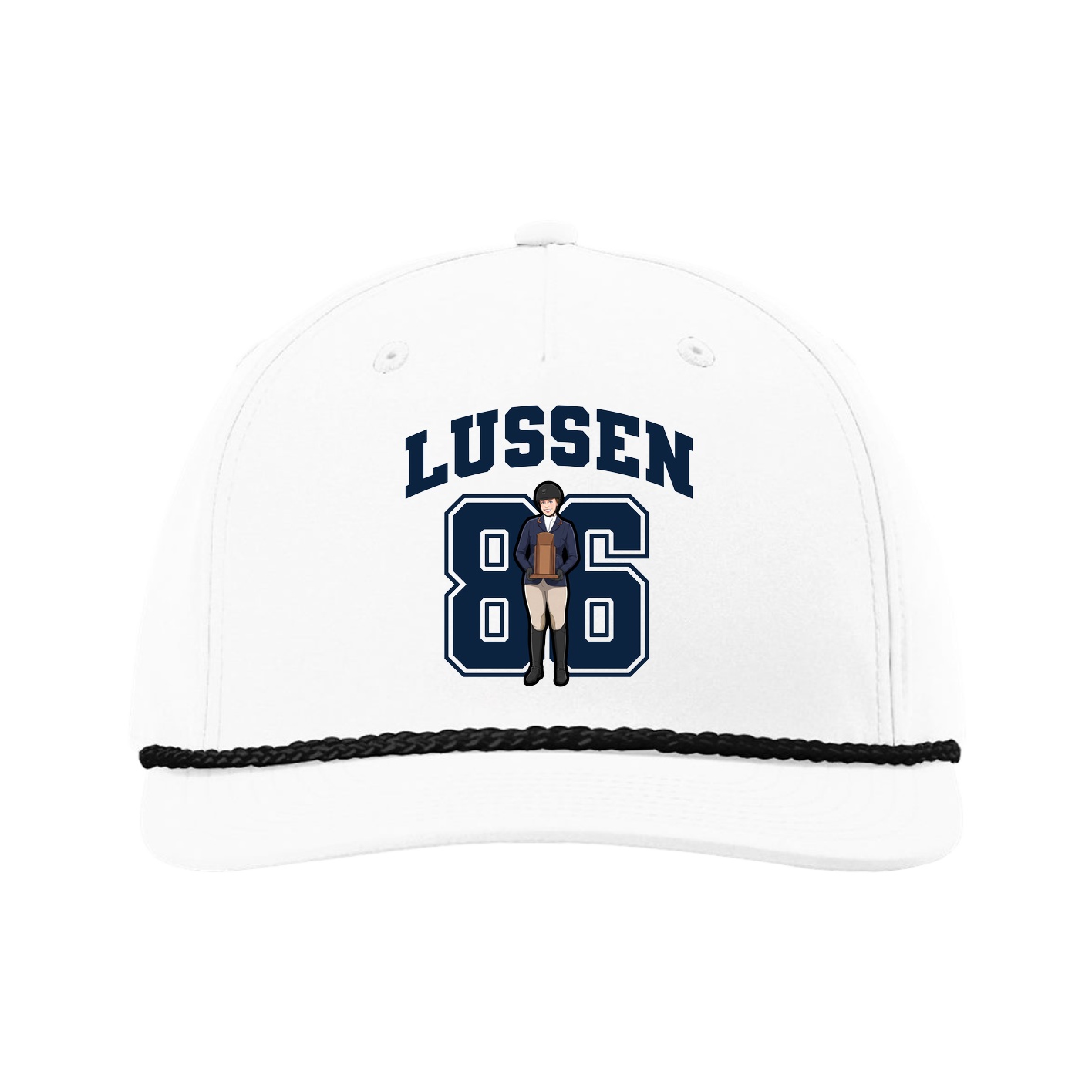 Five-Panel Classic Rope Cap — Number in White