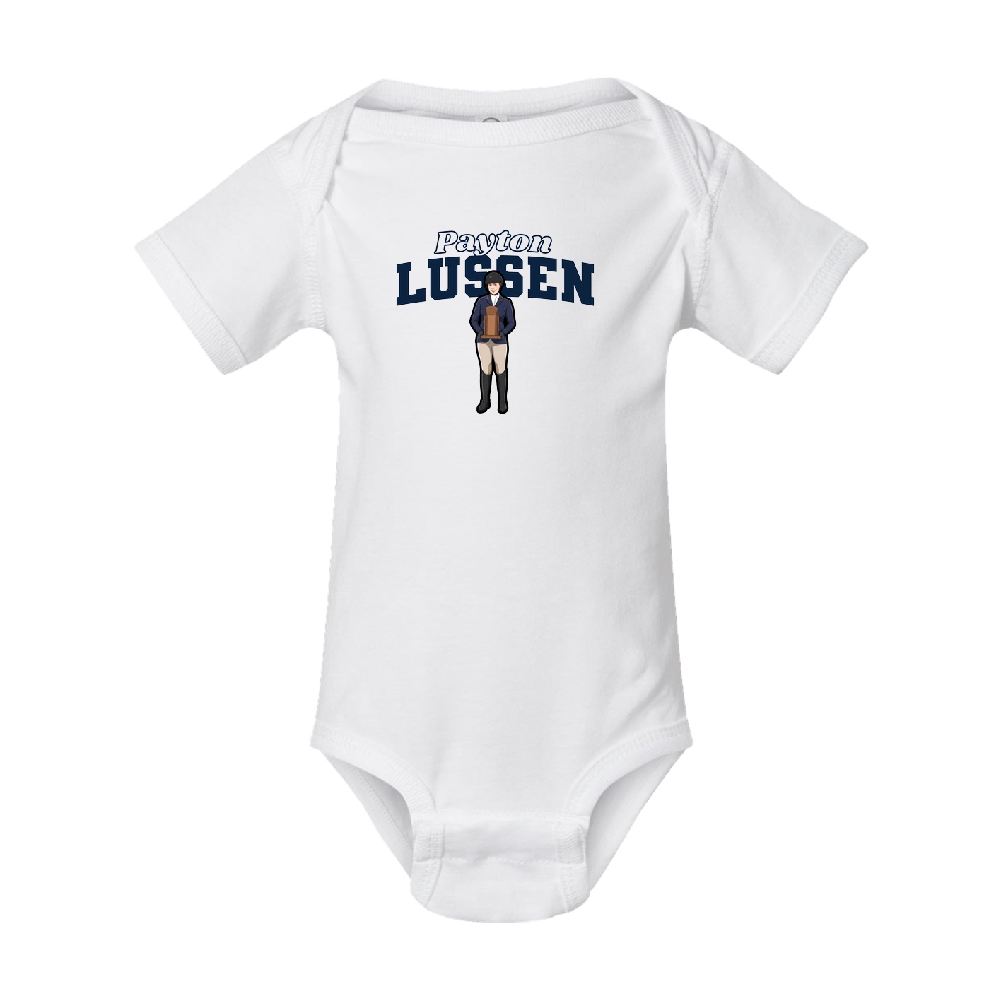 Baby Onesie — Name Arch in White
