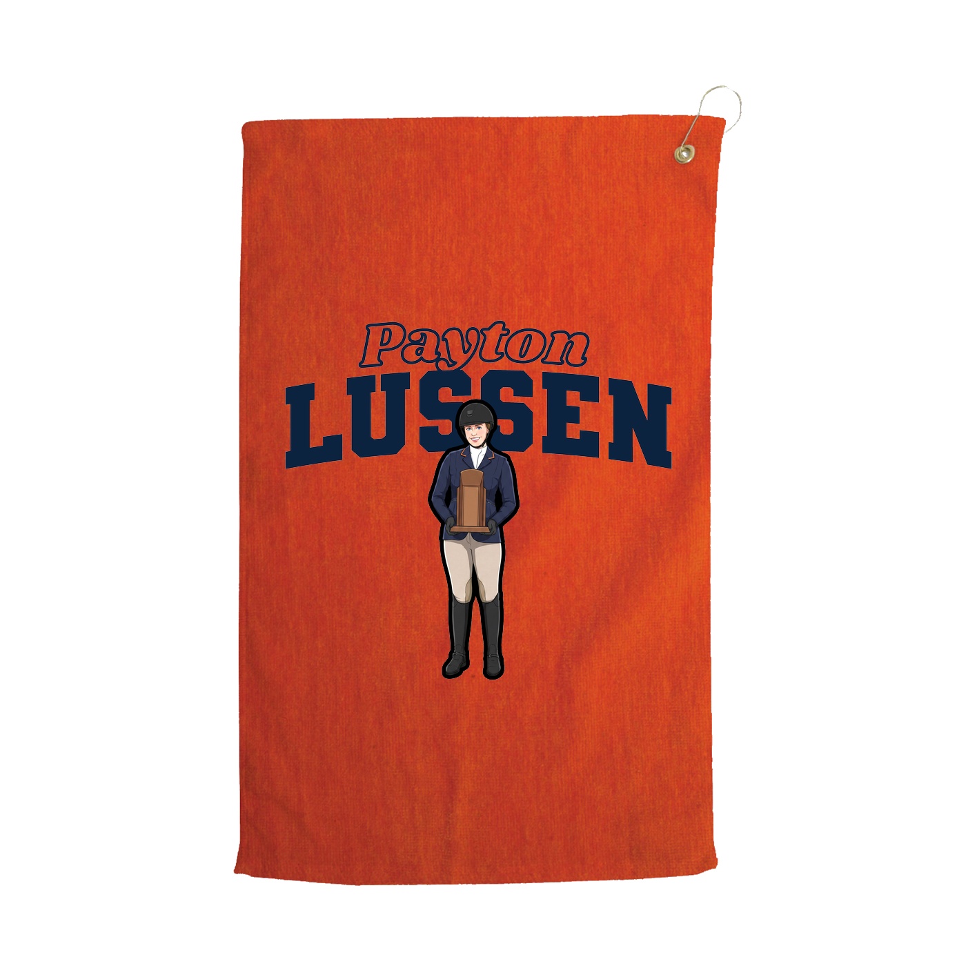 Golf Towel — Name Arch in Orange