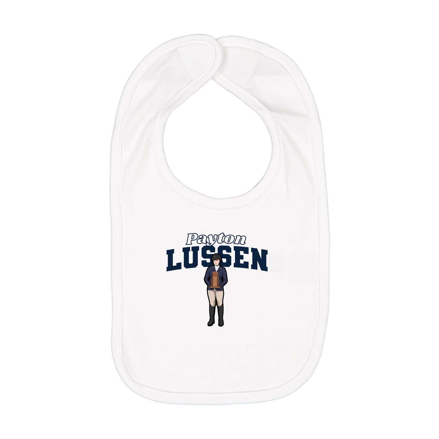 Infant Bib — Name Arch in White
