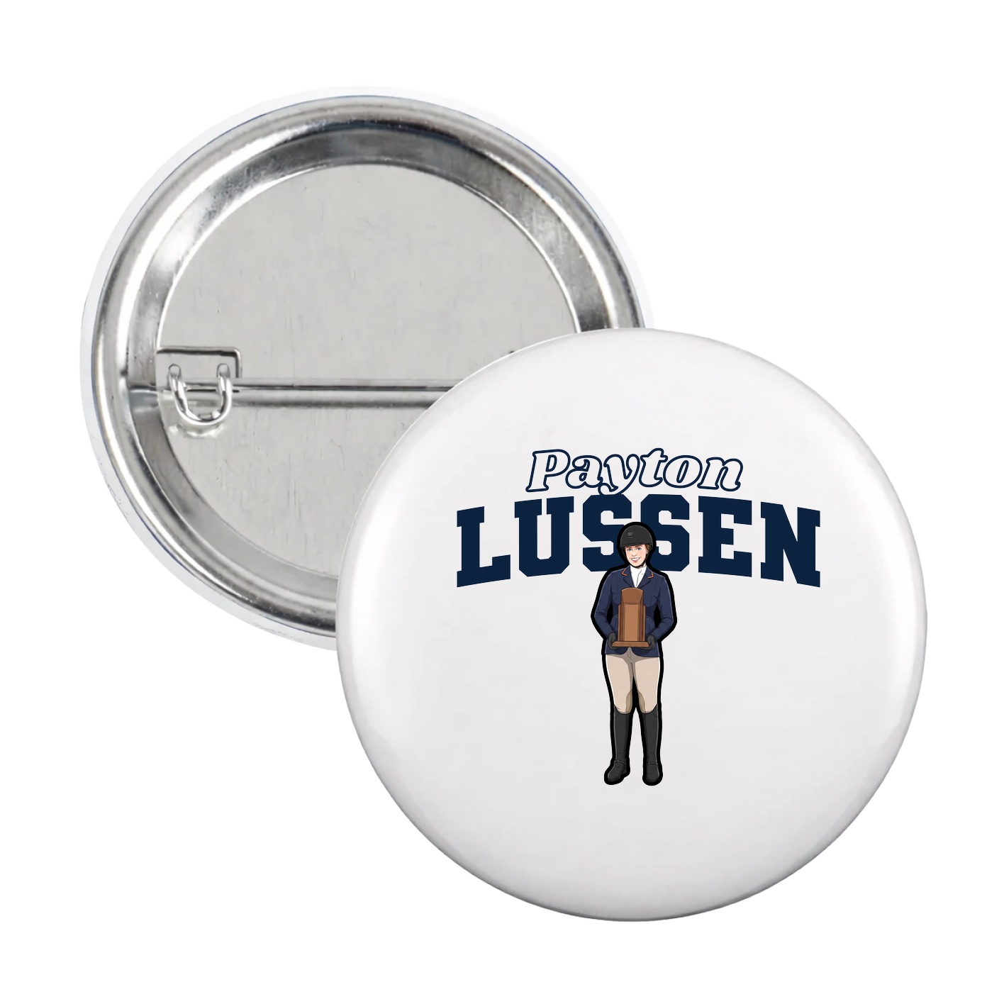 Game Day Button — Name Arch in White