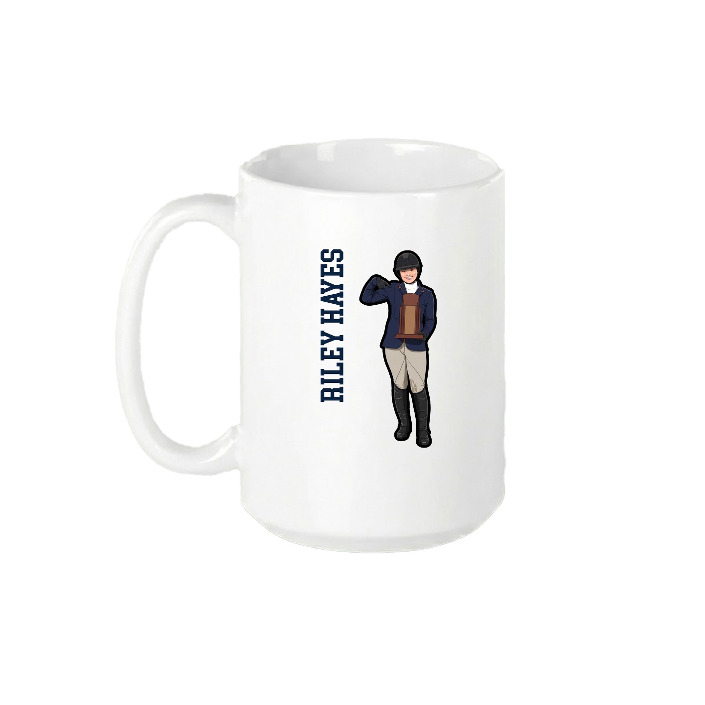 15oz Coffee Mug — Name Vertical in White