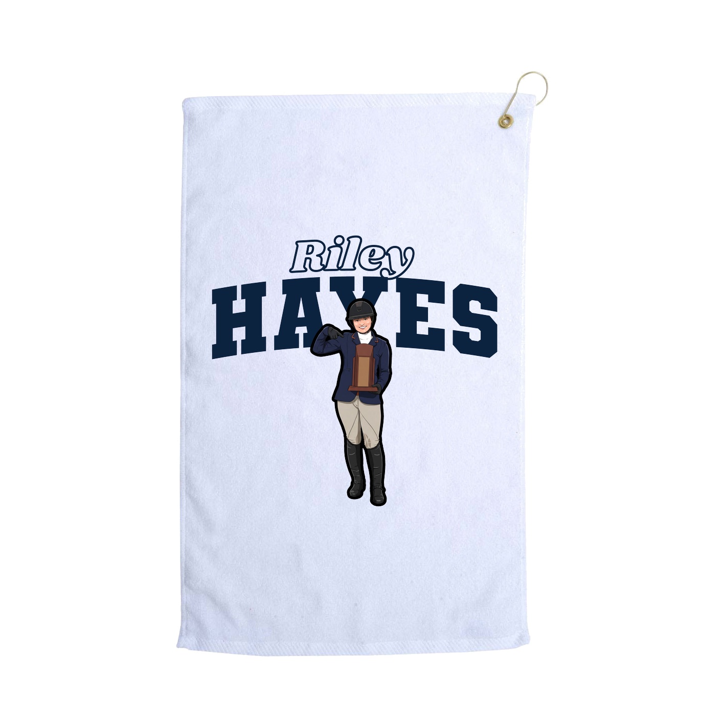 Golf Towel — Name Arch in White