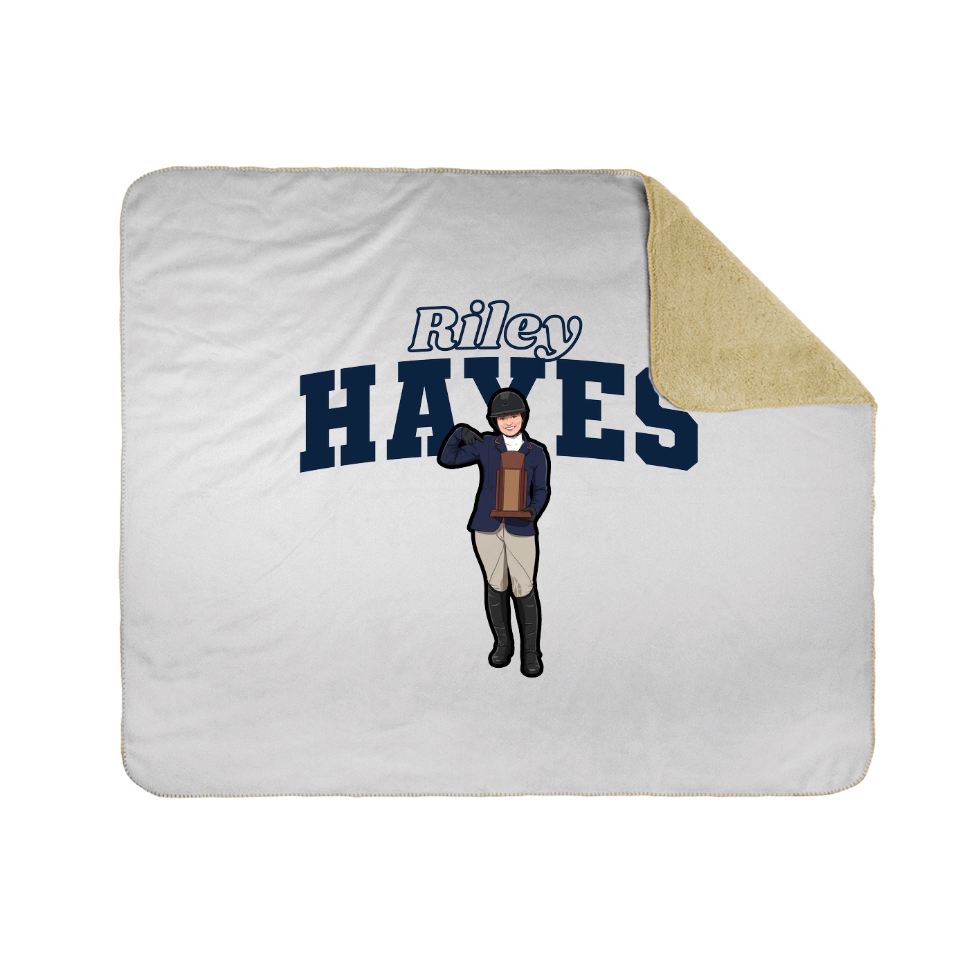 Throw Blanket — Name Arch in White