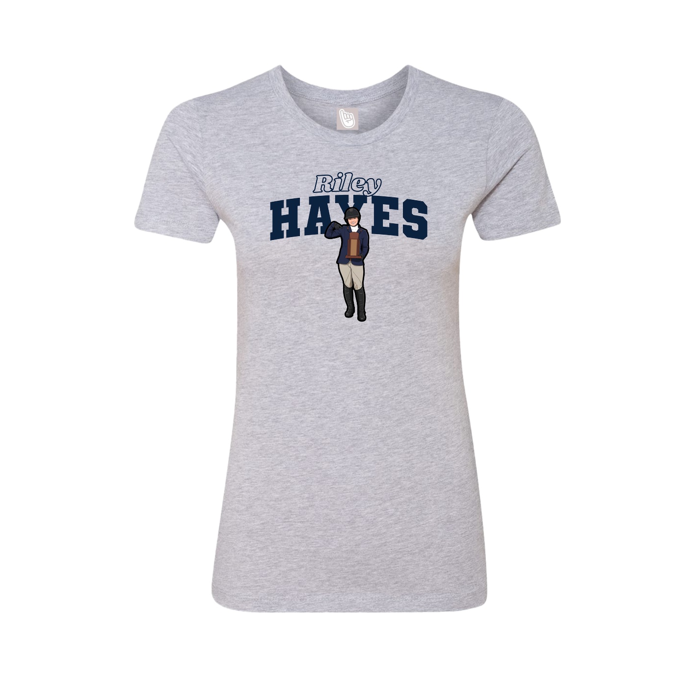 Womens Tee — Name Arch in Grey