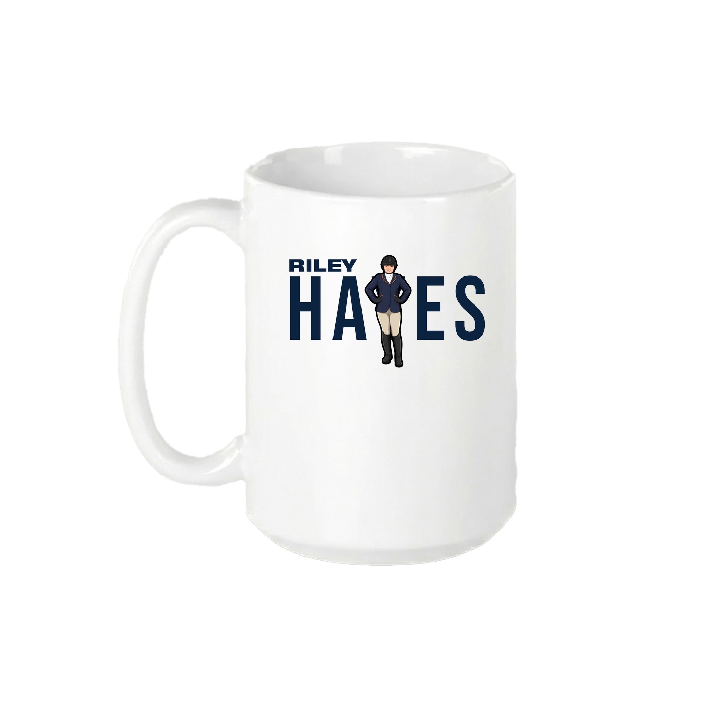 15oz Coffee Mug — Player Name in White
