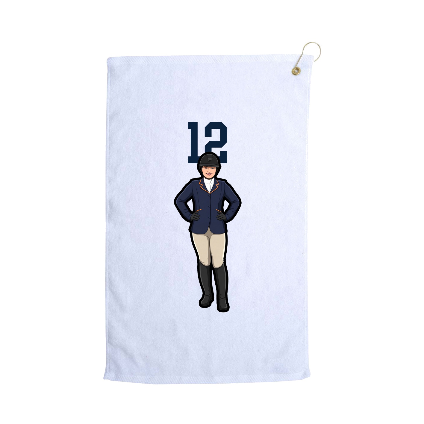 Golf Towel — Number Top in White