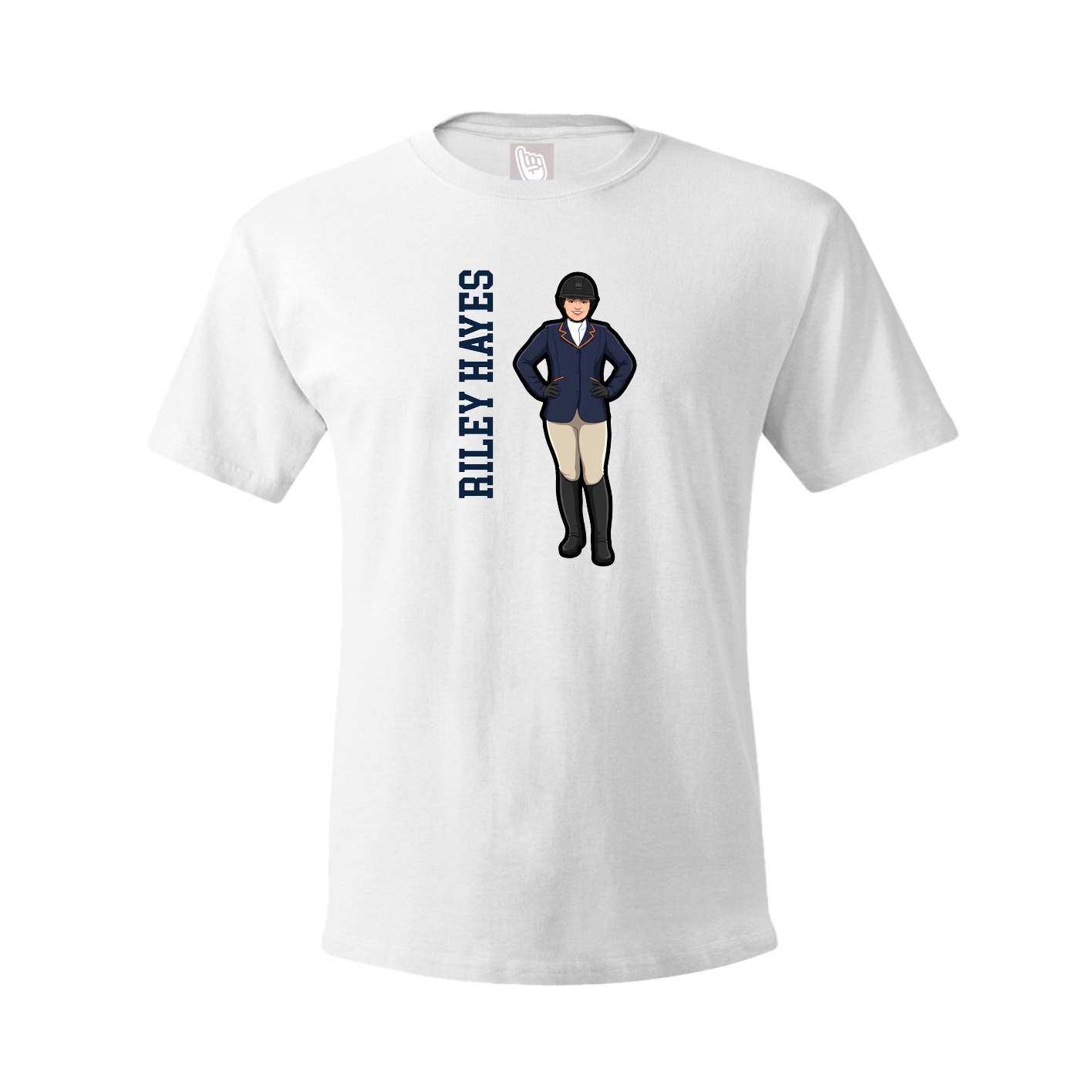 Tee — Name Vertical in White