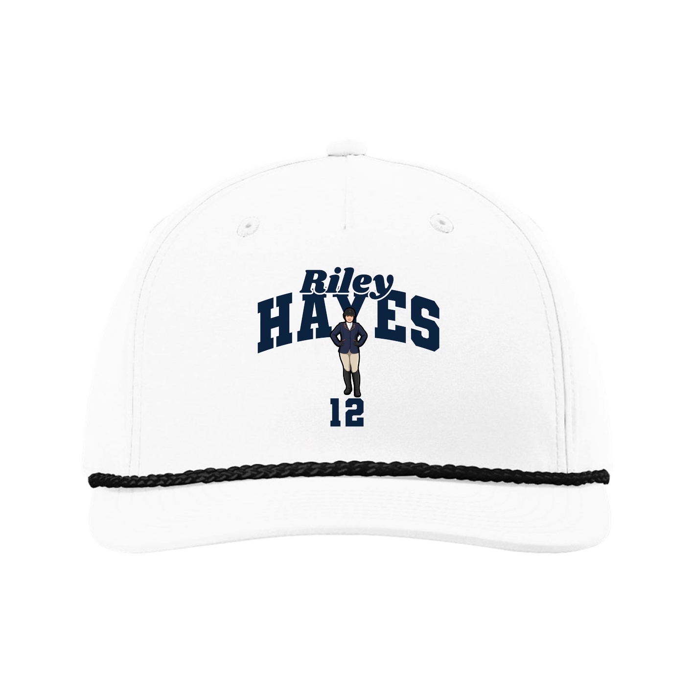 Five-Panel Classic Rope Cap — Signature Arch in White