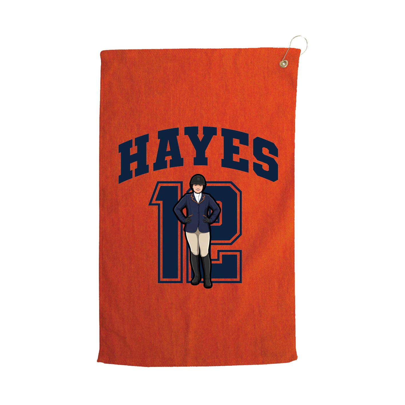Golf Towel — Number in Orange